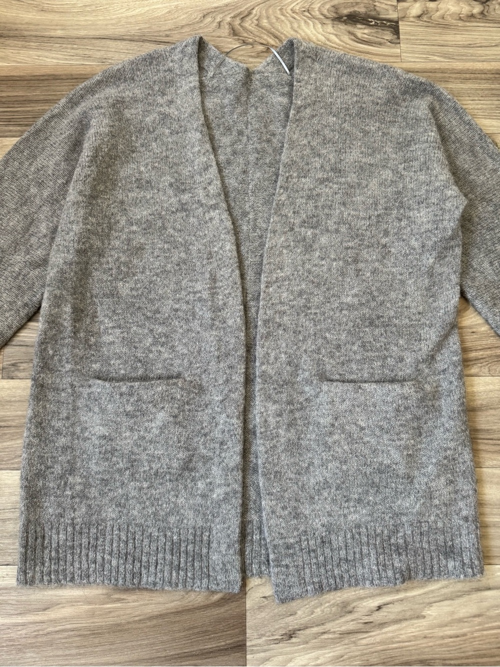 AllSaints Zoe Cardigan Relaxed Fit Wool Blend in Grey Marl Size Medium - Picture 2 of 11